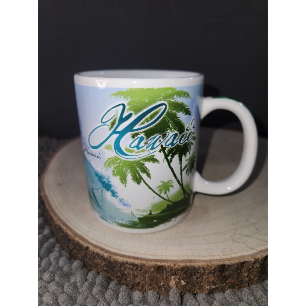 ABC Hawaii Island Waves Ceramic Coffee Mug‎ Tea Cup Tropical Vacation Getaway
